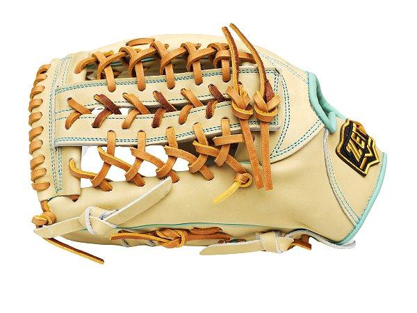 ZETT Pro Model Elite 12.75 inch LHT Outfielder Glove - Beige/Skyblue