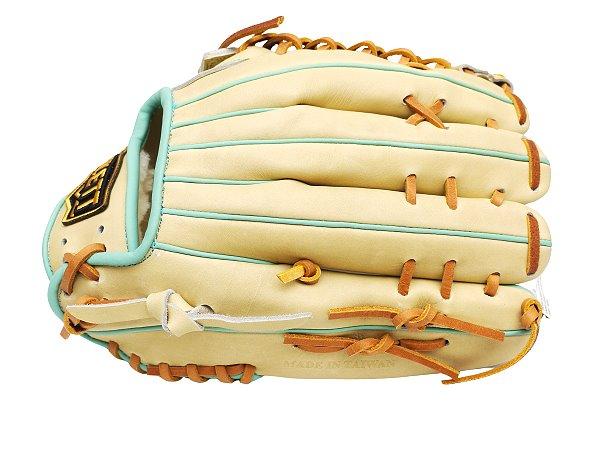 ZETT Pro Model Elite 12.75 inch LHT Outfielder Glove - Beige/Skyblue