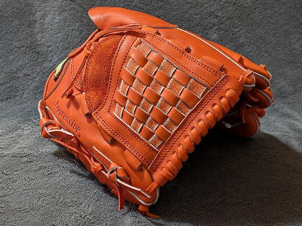 KUBOTA SLUGGER 12 inch Orange Red Pitcher Glove KSG-MP18