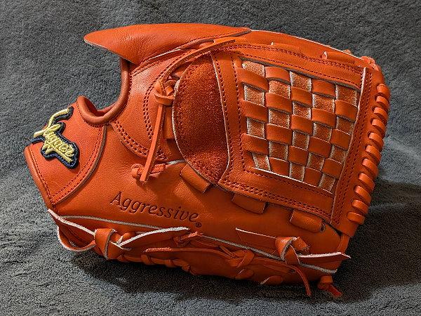 KUBOTA SLUGGER 12 inch Orange Red Pitcher Glove KSG-MP18