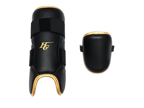 HI-GOLD Premium Batter Shin Guard - Black/Gold