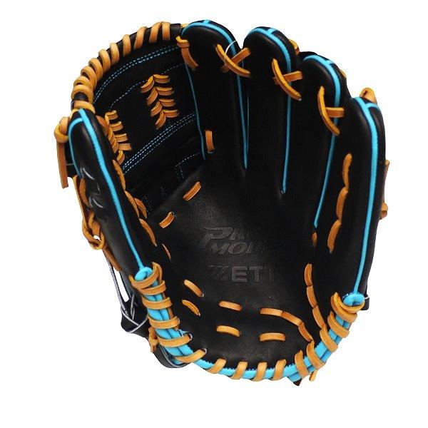 ZETT Pro Model Elite 12 inch Pitcher Glove - Black/Skyblue
