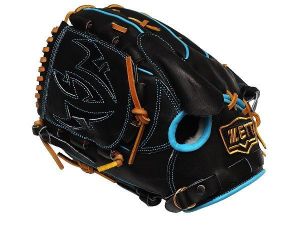 ZETT Pro Model Elite 12 inch LHT Fastback Pitcher Glove - Black/Skyblue