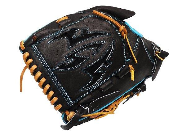 ZETT Pro Model Elite 12 inch LHT Fastback Pitcher Glove - Black/Skyblue