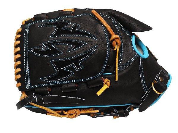 ZETT Pro Model Elite 12 inch LHT Fastback Pitcher Glove - Black/Skyblue