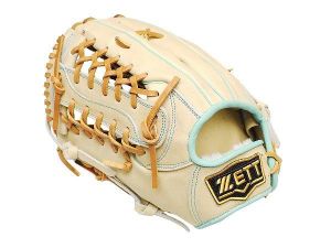 ZETT Pro Model Elite 12.5 inch LHT Outfielder Glove - Beige/Skyblue ZETT Pro Model Elite 12.5 inch LHT Outfielder Glove - Beige/Skyblue