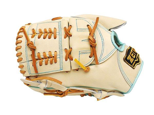 ZETT Pro Model Elite 12 inch LHT Pitcher Glove - Beige/Skyblue