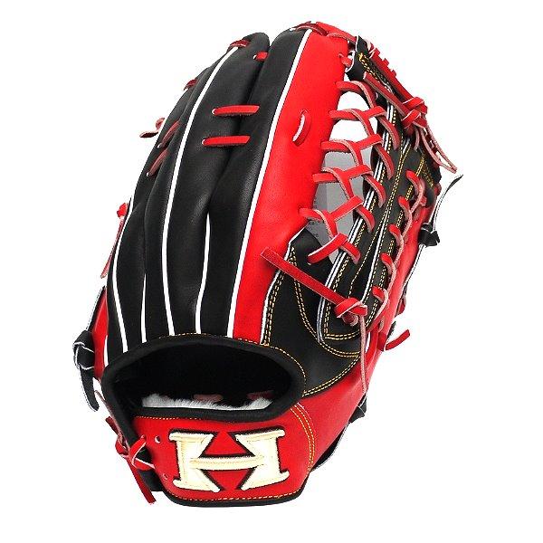 HI-GOLD Japan Steerhide 12.75 inch Outfielder Glove - Black/Red