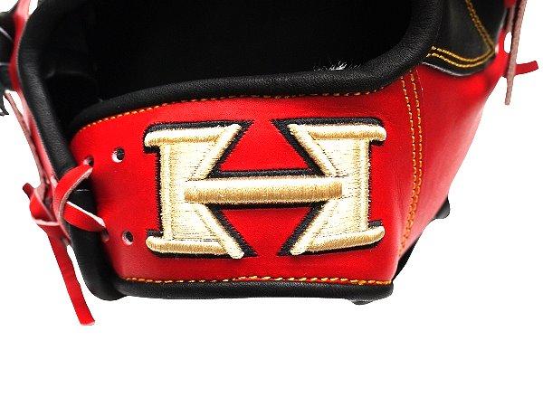 HI-GOLD Japan Steerhide 12.75 inch Outfielder Glove - Black/Red