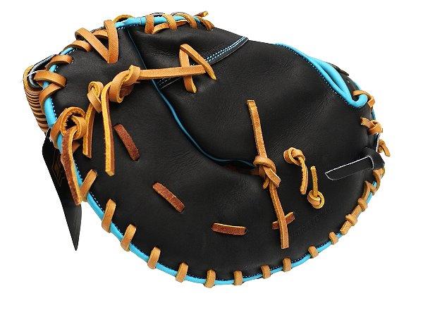 ZETT Pro Model Elite 12.5 inch First Base Mitt - Black/Skyblue