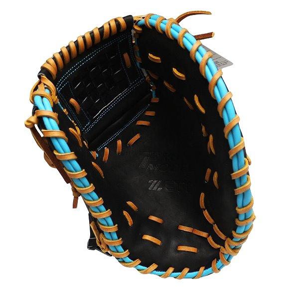 ZETT Pro Model Elite 12.5 inch First Base Mitt - Black/Skyblue