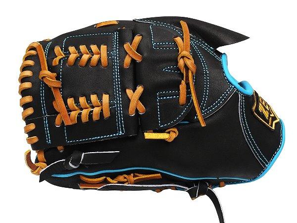 ZETT Pro Model Elite 12 inch LHT Pitcher Glove - Black/Skyblue