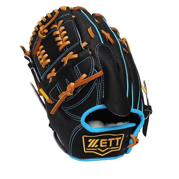 ZETT Pro Model Elite 12 inch LHT Pitcher Glove - Black/Skyblue