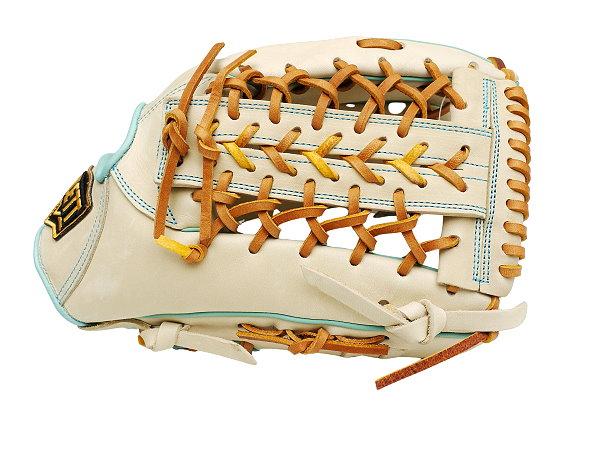 ZETT Pro Model Elite 12.75 inch Outfielder Glove - Beige/Skyblue