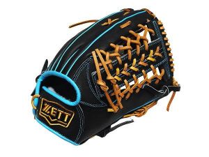 ZETT Pro Model Elite 12.75 inch Outfielder Glove - Black/Skyblue
