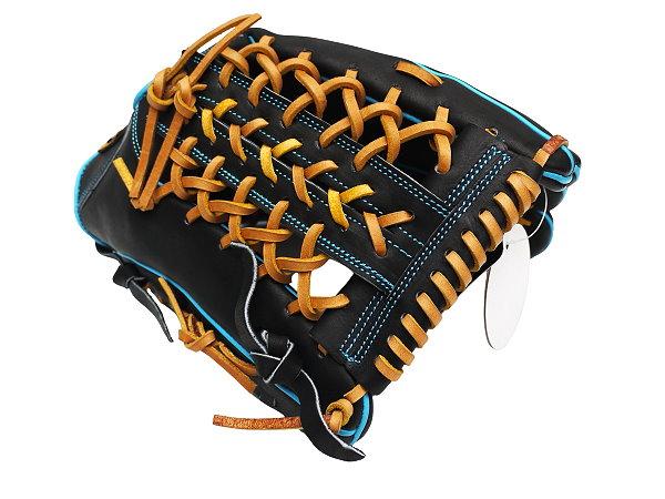 ZETT Pro Model Elite 12.75 inch Outfielder Glove - Black/Skyblue